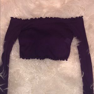 Purple Off-The-Shoulder Top (PrettyLittleThing)